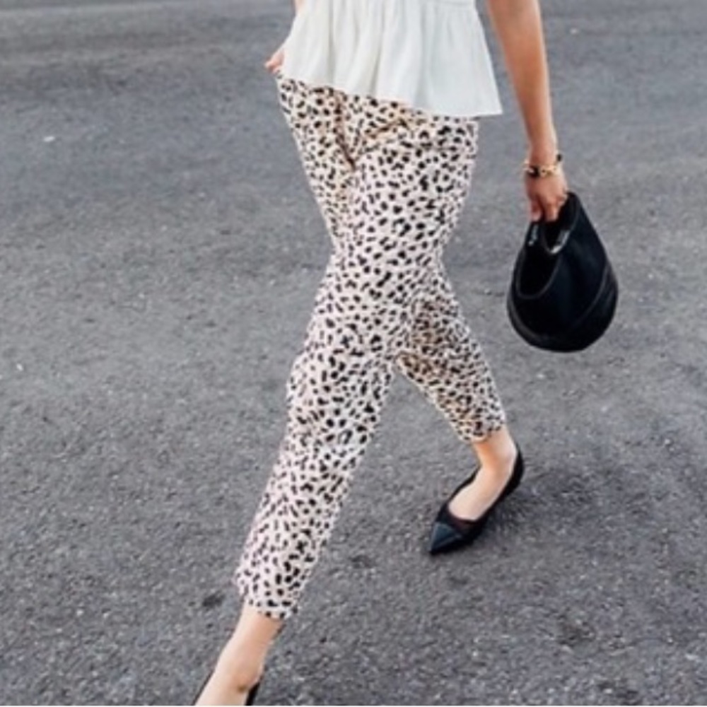 Ann Taylor Leopard Print Pull On Pants Sz M